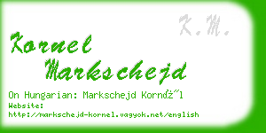 kornel markschejd business card